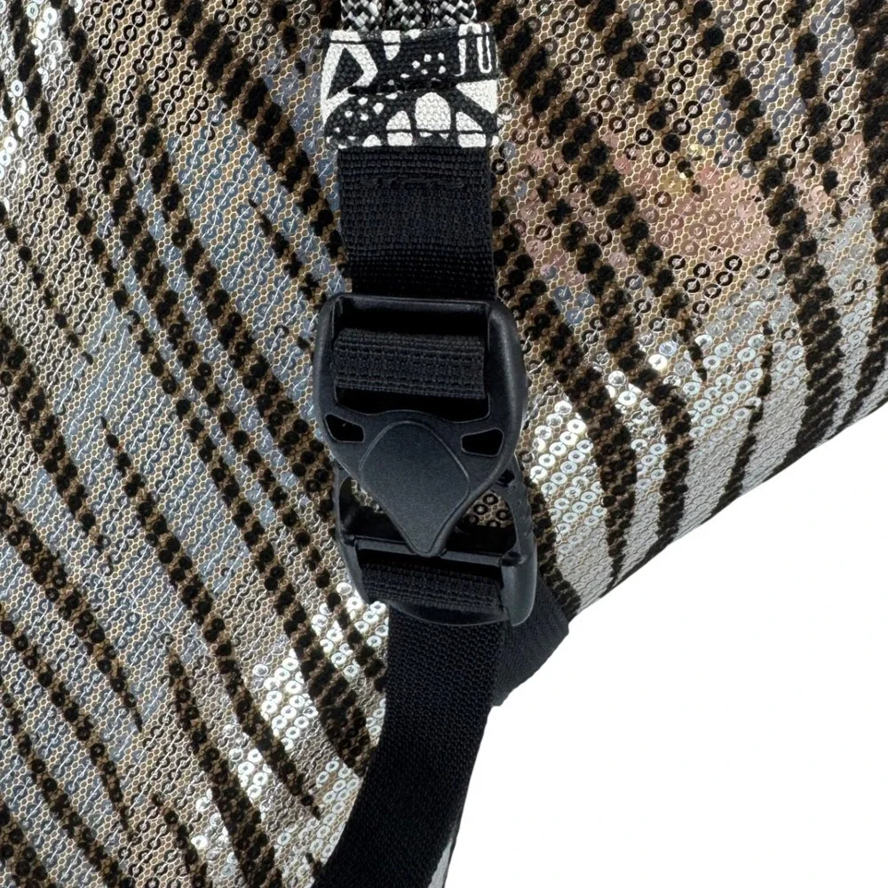 KAVU Rope Bag Black White Geometric Tribal Canvas Sling Crossbody Backpack - Picture 6 of 8